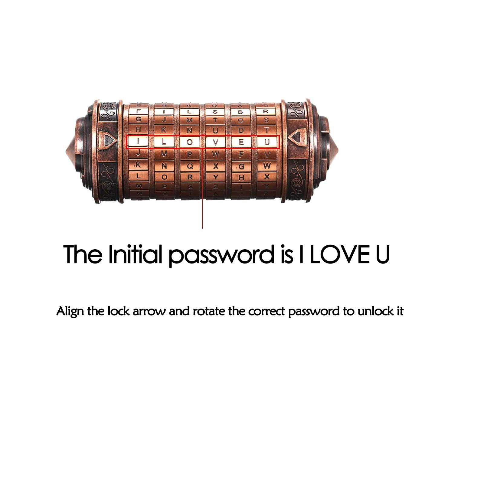 Da Vinci Code Mini Cryptex idee cadeau st saint valentin homme femme Maman Original avec Deux Anneaux Saint Valentin Jeux Cool idee Rigolo Secret Cadeau Noel Couple Copine Maman Papa