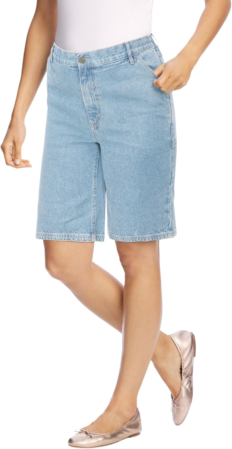 Woman Within Plus Size Carpenter Denim Short