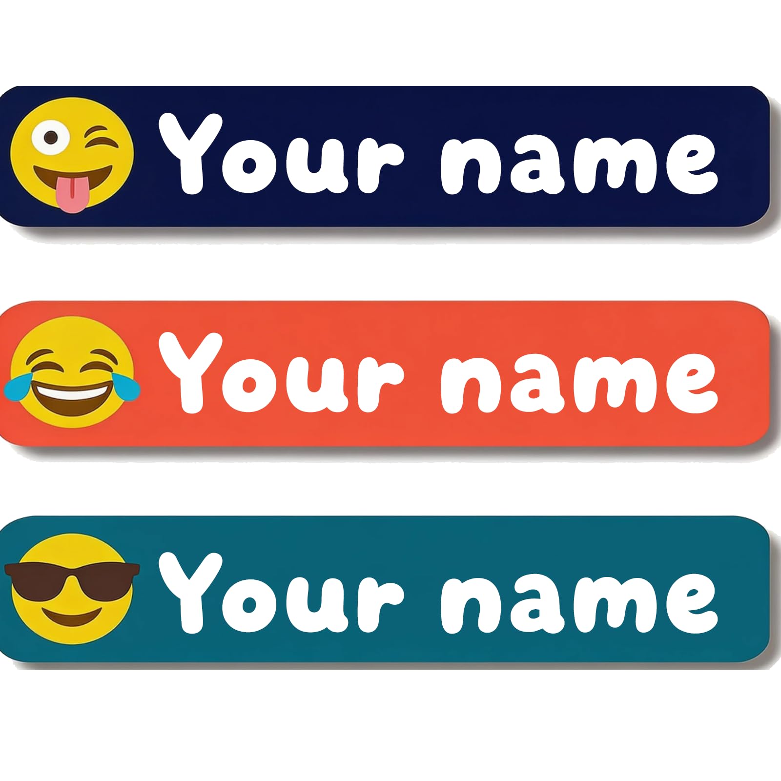 Personalized Waterproof Name Stickers for Kids, Washable Clothing Labels, Durable Name Tags for School, Kindergarten, Lunch Boxes, Books, Toys – Ideal Back to School（Facial Expression）
