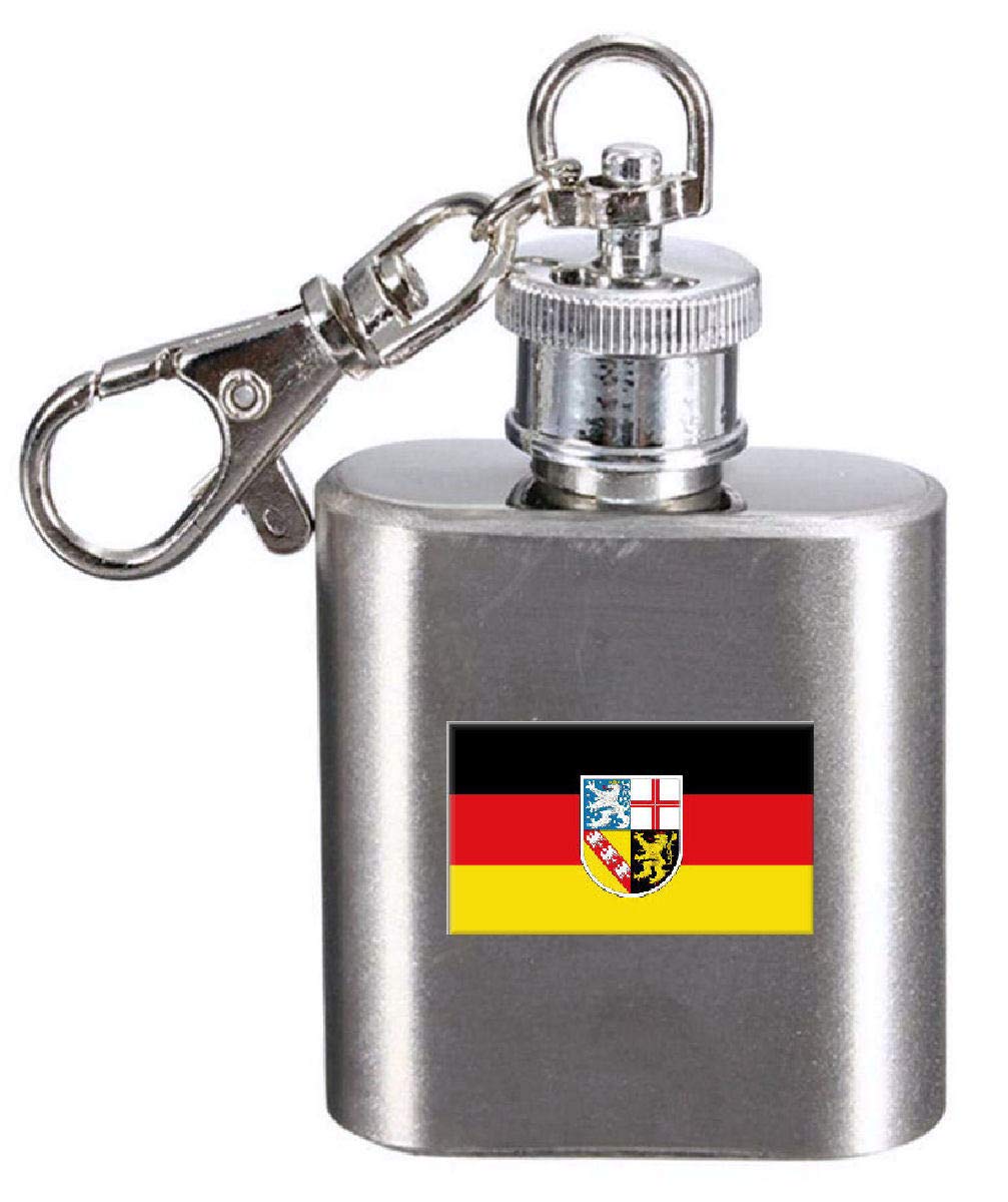 Porte-clés flasque gravé Saarland et emblème civilisation pour homme et femme