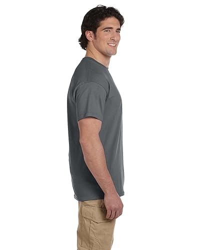 Miniatura 5 de Fruit of the Loom - Para hombres, 5 onzas, camiseta 100% algodón pesado (3931), color gris carbón, talla 4XL, paquete de 6