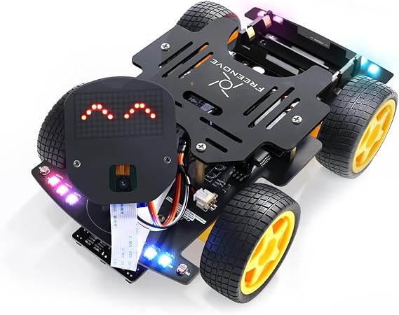 طقم سيارة Freenove 4wd لكاميرا Esp32 (متضمن)، متحكم ثنائي النواة 32 بت 240 ميجا هرتز، كاميرا، مصفوفة نقاط، تجنب العوائق، تتبع الخطوط، تتبع الضوء، ضوء ملون، تطبيق