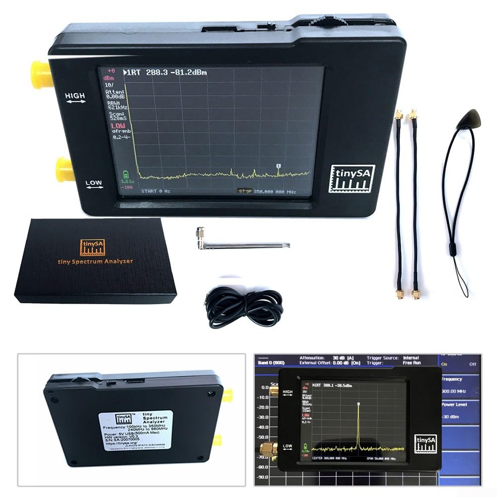 Spectrum Analyzer 100 kHz – 960 MHz Spektrumanalysator 2,8 Display M F/HF/VHF UHF-Eingang Audio-Antenne mit einem SMA-Anschluss