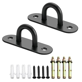SAYAYO 2 PCS Pad Eye Plate Hooks, U Ceiling Hook for Wall Hanging Plants