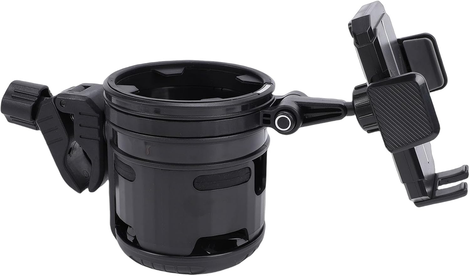 Stroller Cup Holder, Adjustable Baby Stroller Accessory with Phone Mount, Dual Cups Mode for Parents on Walkers and Scooters