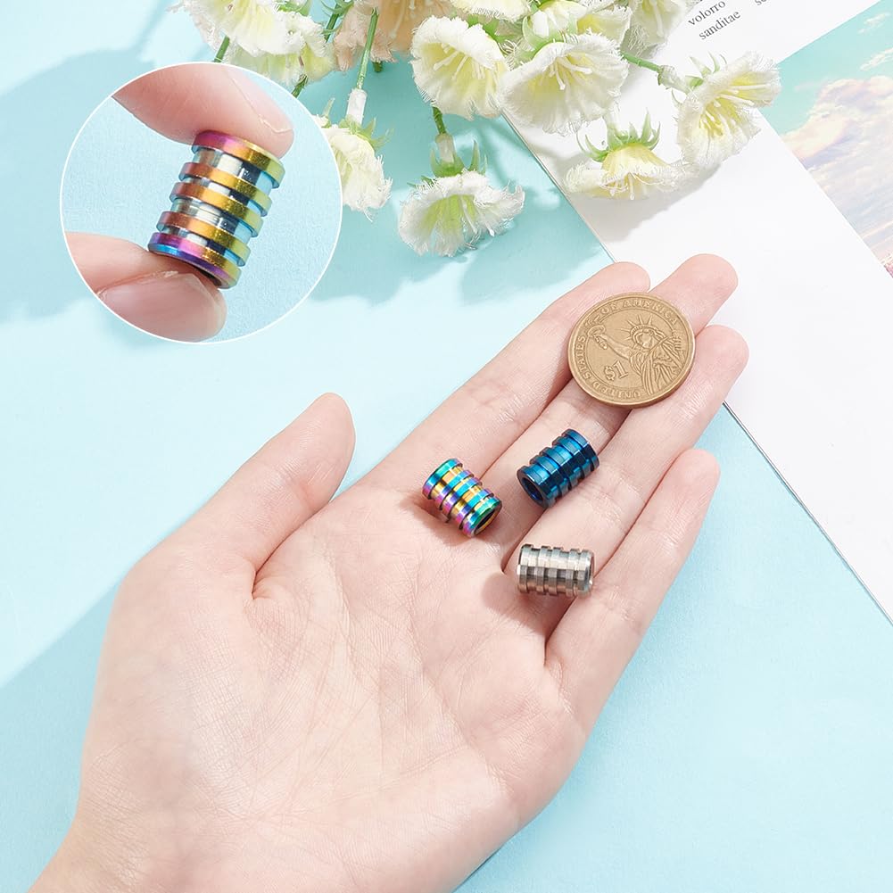 NBEADS Perles De Cordon En Titane, Bouclier Avec Perles Croisées En Alliage à Grand Trou, Perles D'espacement Lâches Pour Bracelet à Pendentif EDC, Fermeture éclair, Tirage De Bijoux