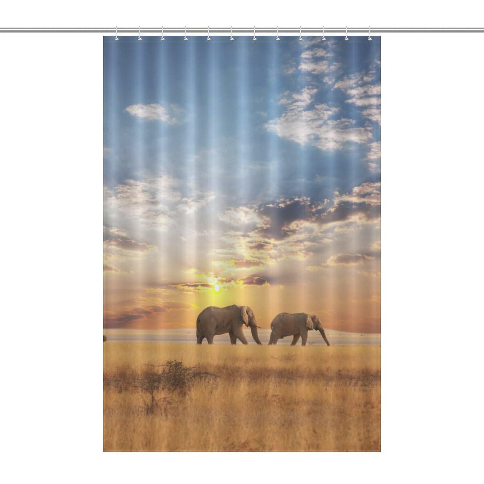 Rideau de douche éléphant en polyester de qualité supérieure 122x183