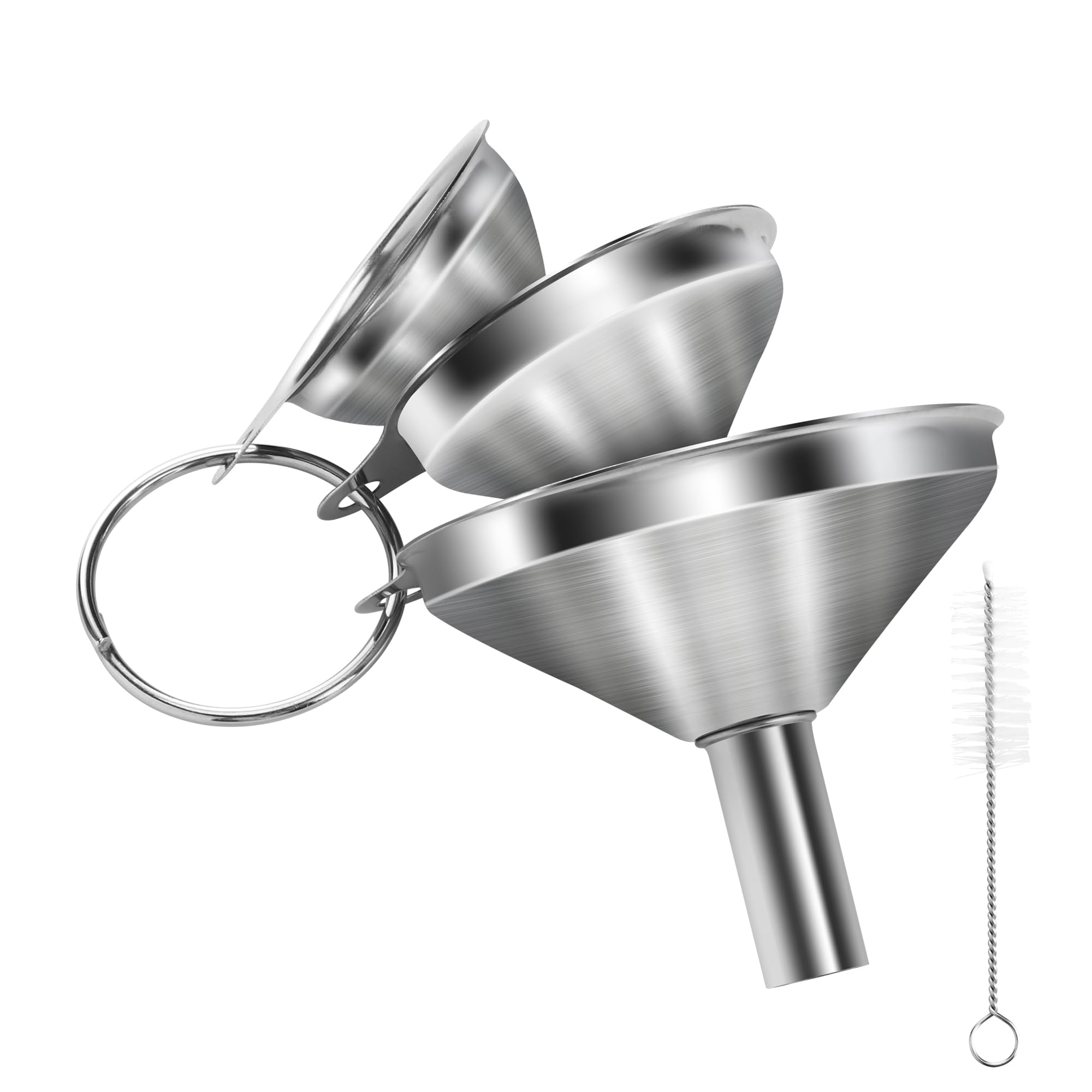 set 3 entonnoirs acier inox 304