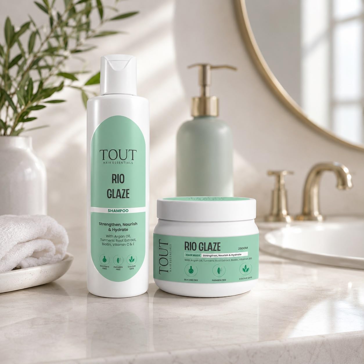 Rio Glaze Shampoo & Hair Mask Combo 250Ml | Argan Oil & Biotin, Turmeric Root Extract, Silicone & Paraben Free, Colour Safe Formula, Strengthens & Hydrates-image-46