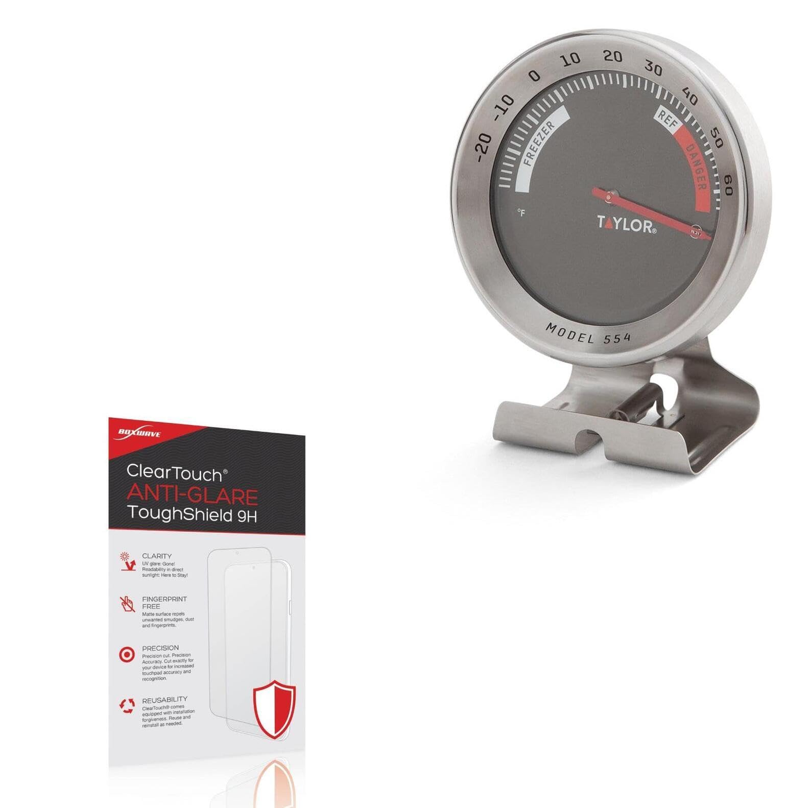 BoxWave Screen Protector Compatible With Taylor 554 PRO Refrigerator/Freezer Thermometer - ClearTouch Anti-Glare ToughShield 9H (2-Pack), Anti-Glare 9H Tough Flexible Film Screen Protector