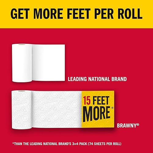 Miniatura 5 de Brawny Toallas de papel, rollos XL, color blanco, hojas de tamaño Pick-A-Size, 2 unidades de 120 hojas por rollo, 2 unidades (paquete de 1)