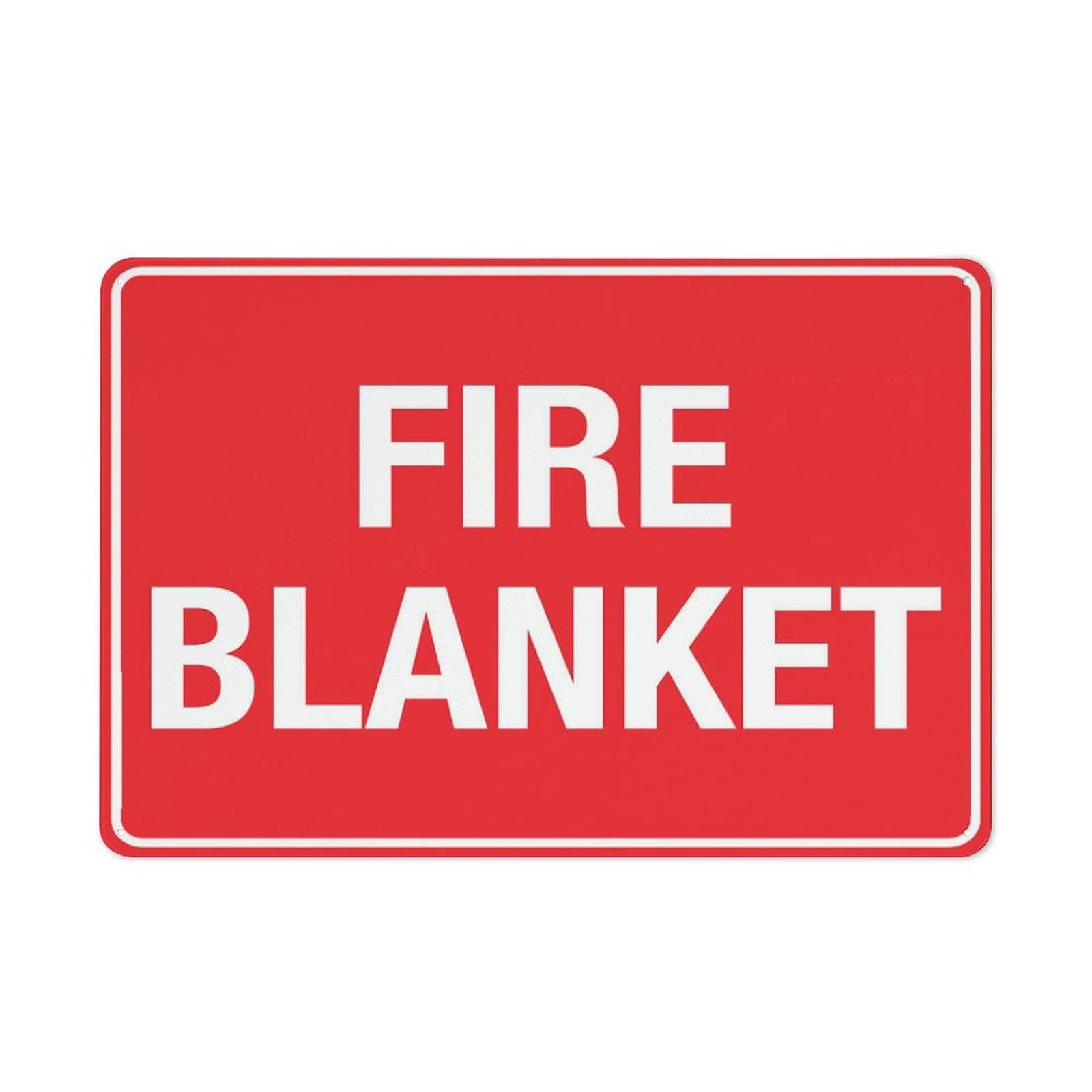 Fire Blanket Sign, 8x12 Inch Tin Wall Decor for Garden & Yard