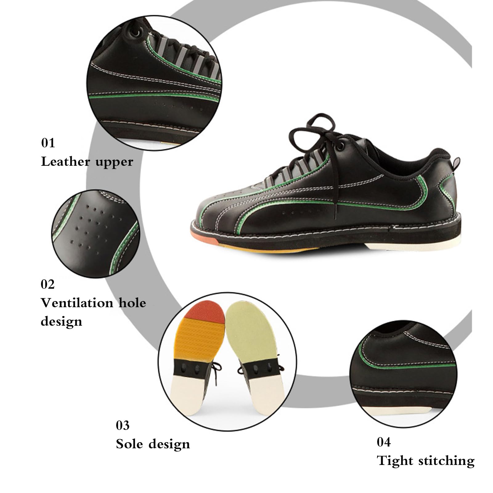 Chaussures D'EntraîNement De Bowling,Adulte Chaussures De Bowling,Chaussures De Bowling Larges,Utilisation De Longue DuréE,Coupe Confortable,pour Le Bowling IntéRieur Et ExtéRieur