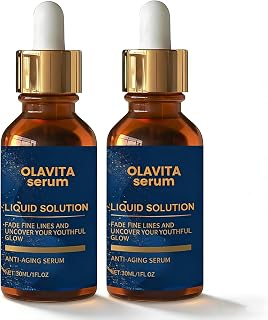 Olavita Liquid Solution Anti Aging Serum, New Upgraded Vitamin C & E Serum, Boosts Skin Collagen Production, Diminishes Fine Lines & Wrinkles For A Youthful Glow (2pcs)