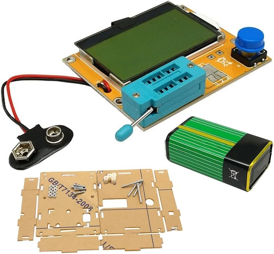 -T4 Transistor Tester with Large 128 * 64 LCD for Diode Triode Capacitance Inductance MOSFET SCR Detection, Auto Component Recognition, 9V Bat(B)