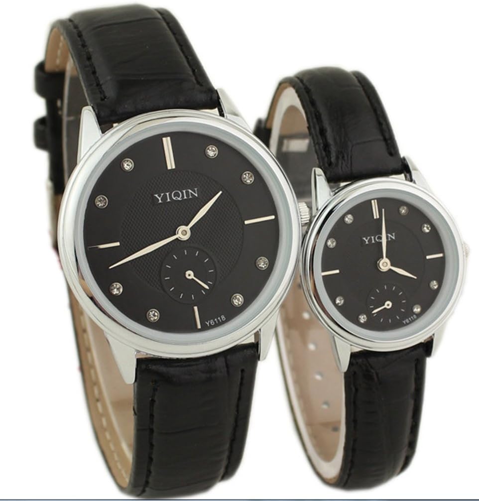 Couple Quartz Wrist watches with Leather Band for Lovers