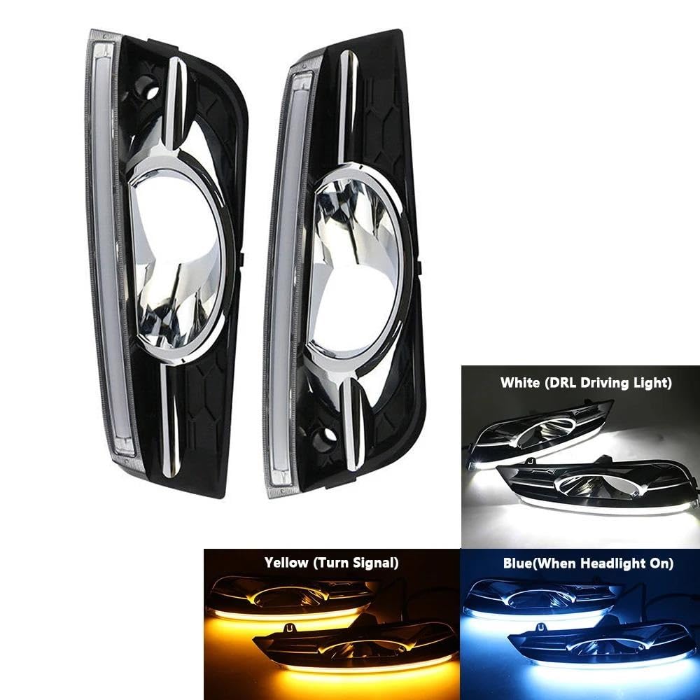 Luces de giro Luces LED De Circulación Diurna Coche 12 V, 2 Unidades Luz Conducción Intermitentes ABS DRL Antiniebla Decorativas Para Chevy Para Cruze 2009-2014 Indicador Intermitente Lateral