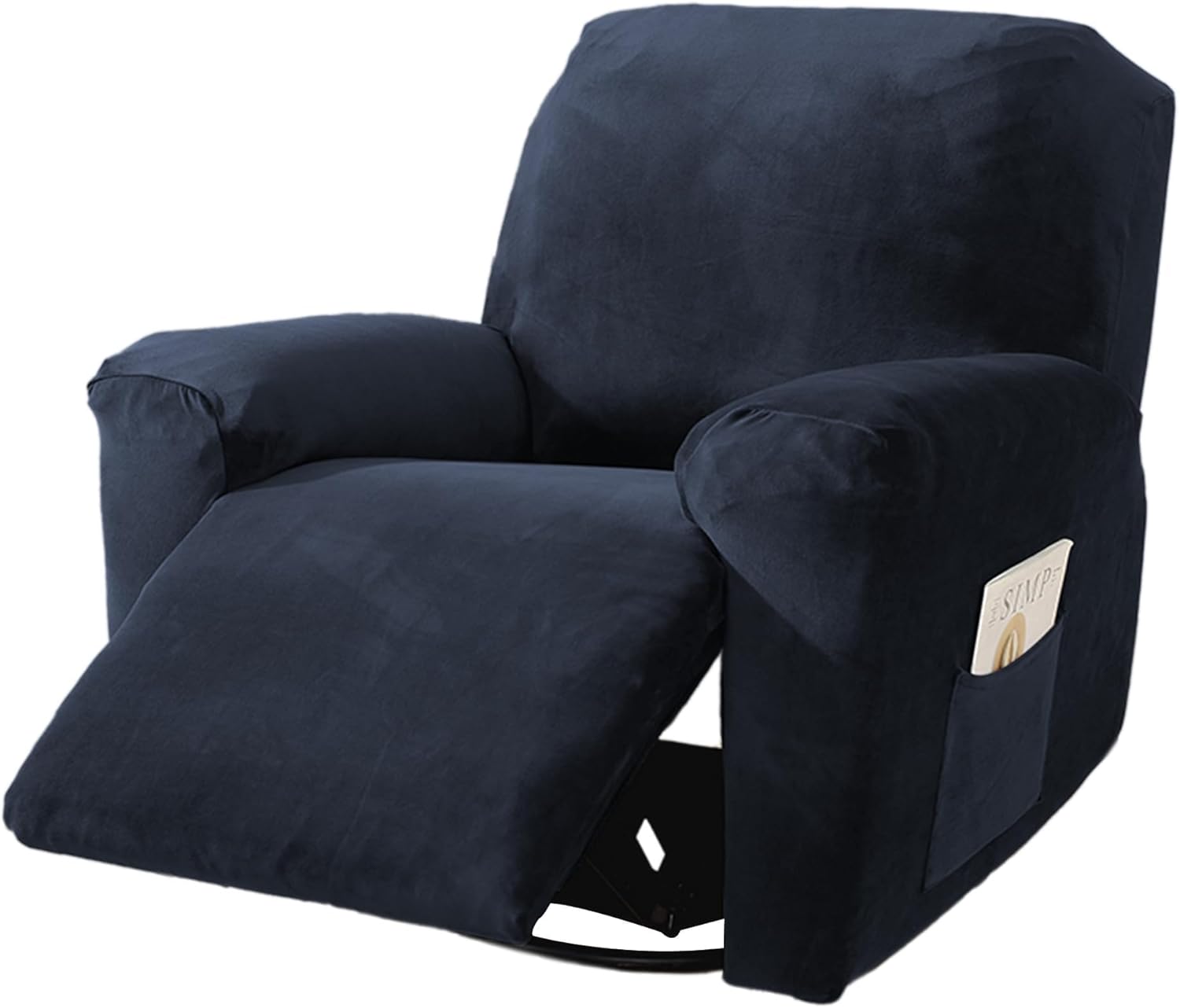 NORTHERN BROTHERS Recliner Chair Covers, Stretchy Recliner Couch Covers, Lazy Boy Velvet Chair Covers, Sofa Cover (Dark Blue, 1 Seat)