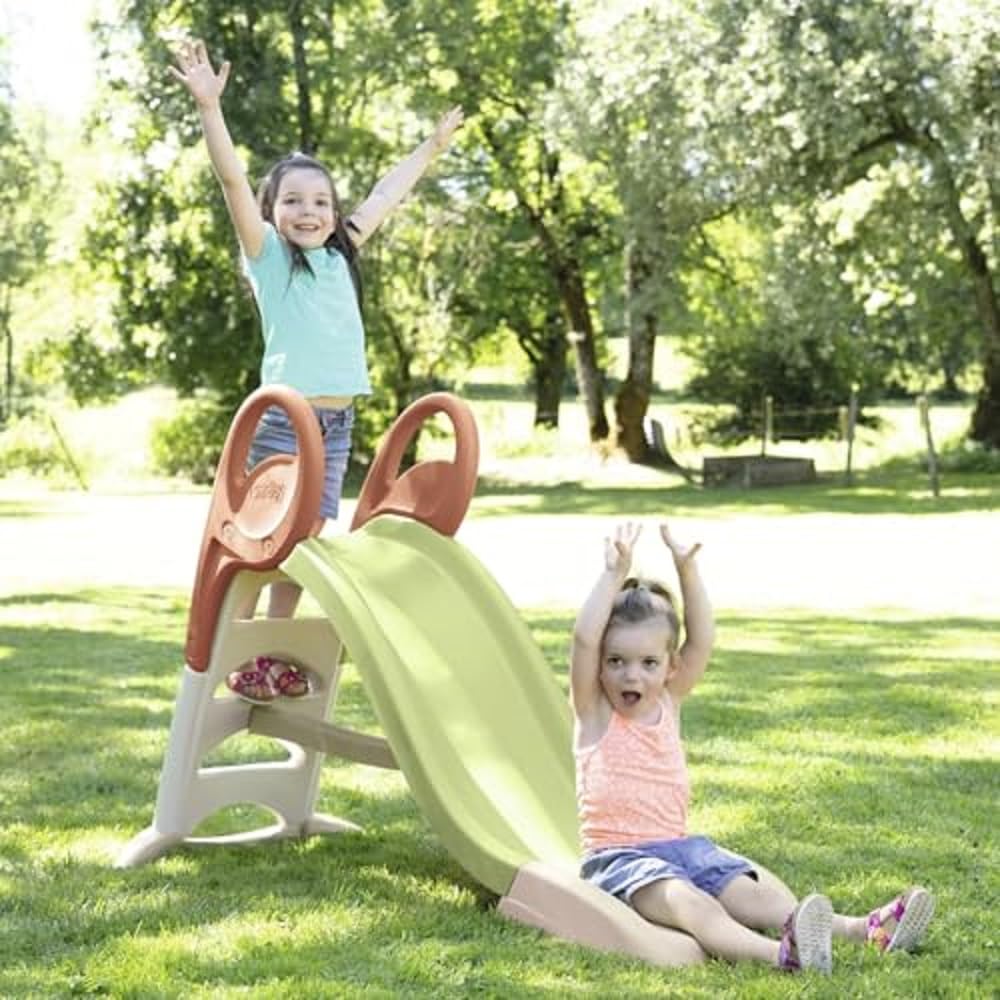 Smoby Life Tobogán Infantil KS – Superficie de Deslizamiento 150 cm – Conexión para Cascada de Agua – Escalera Antideslizante – Plástico Resistente UV – A Partir de 2 Años – Verde (7600820510)