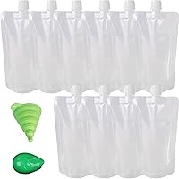 Vista 1 de 10 frascos de plástico ocultables, bolsas reutilizables de 8 onzas con embudo para actividades al aire libre, hogar, viajes