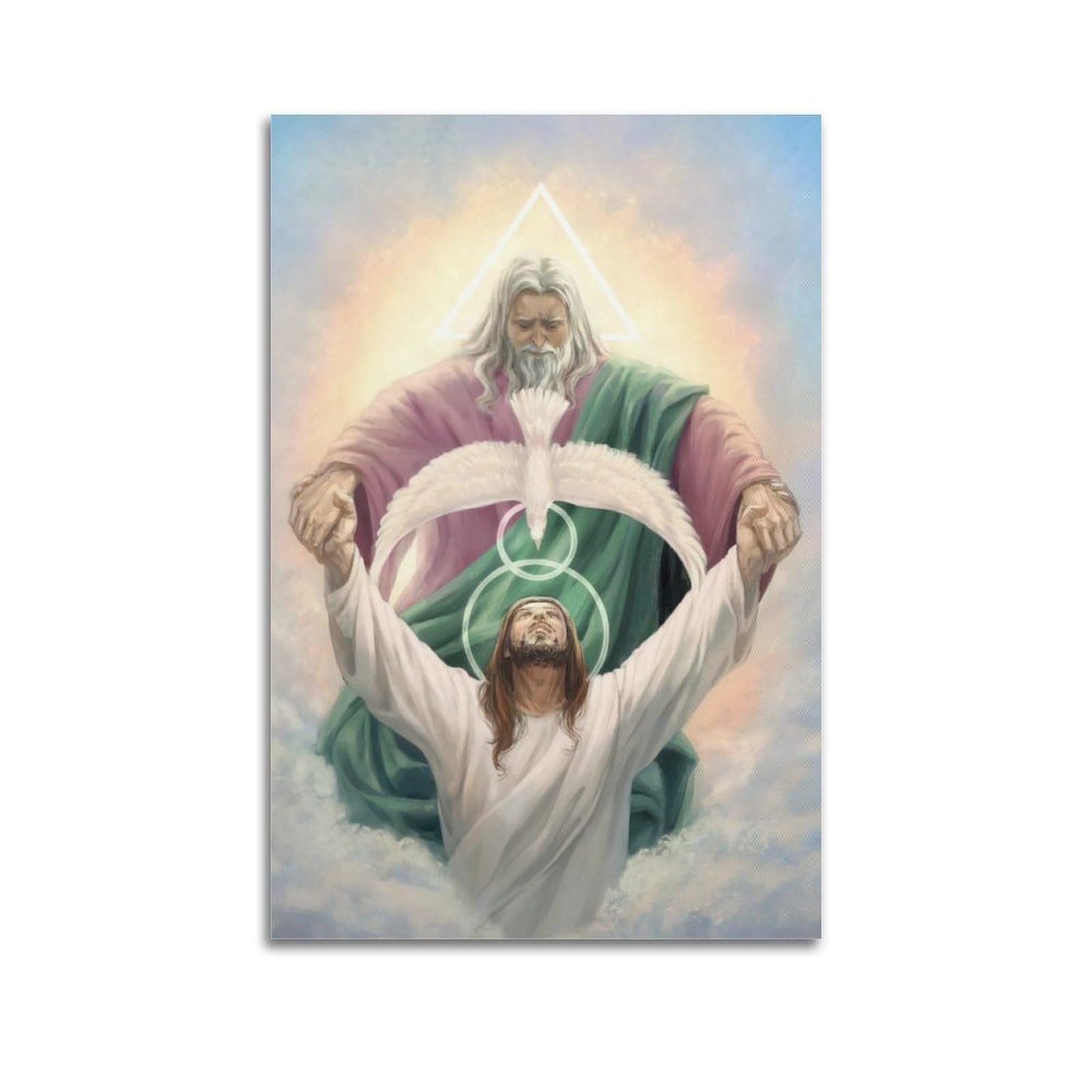 XKUGA Vintage Christ Poster Jesus Bible Holy Spirit Modern Decorative Canvas Prints - Ideal Wall Art for Family, Man Cave, Game Room, Boys & Girls Bedroom 20x30inch(50x75cm)