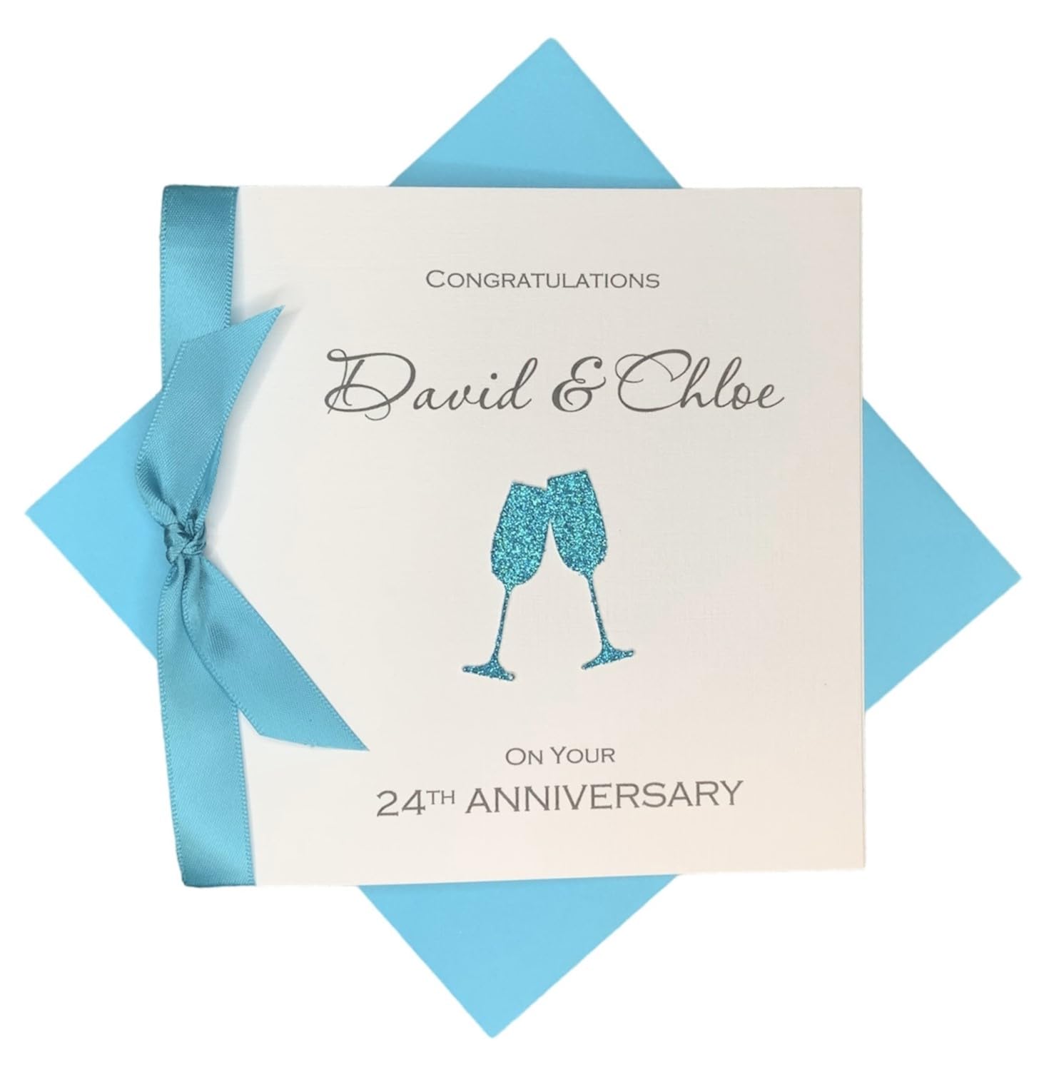 24th Wedding Anniversary Card Personalised Opal 24 Years – CH 24