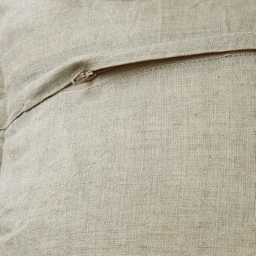 Housse de coussin lin tissé à la main bleu Loberon Riamira