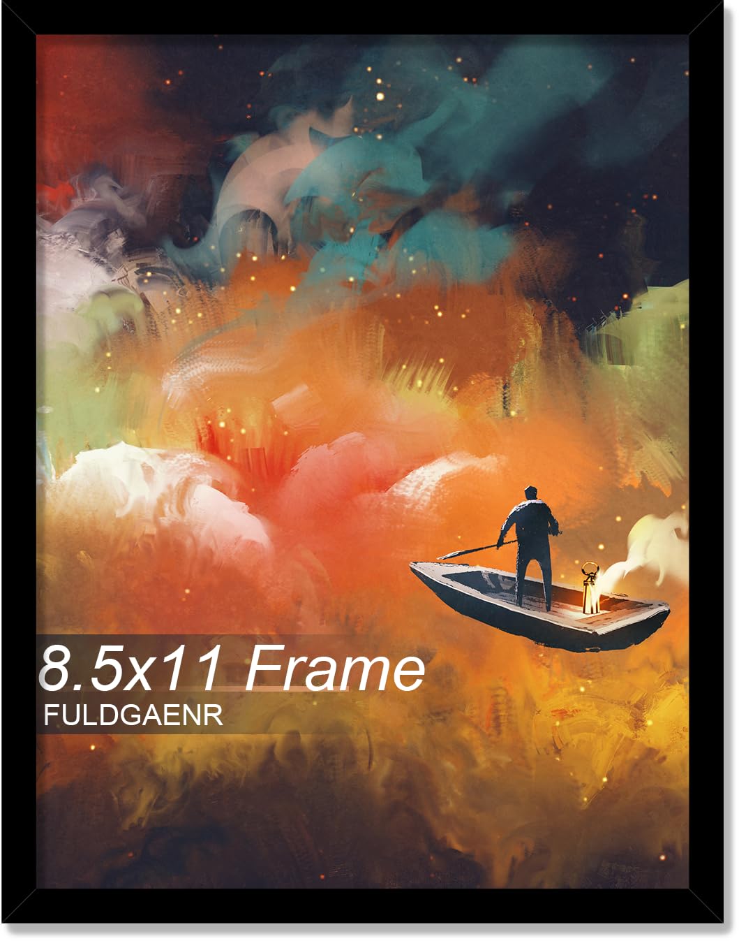 Photo 1 of FULDGAENR 8.5x11 Picture Frame, Black Frames for 8.5 x 11 Inch Photo Poster Certificate, High Transparency Wall/Tabletop Frame with Horizontal Vertical Display (Black | 8.5"x11")