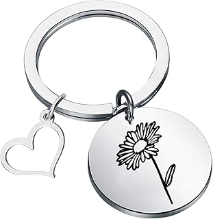 Birth Flower Jewelry Dainty Birth Flower keychain Birthday Gift Birth Month Jewelry Mother's Day Gift Flower Lover Gift