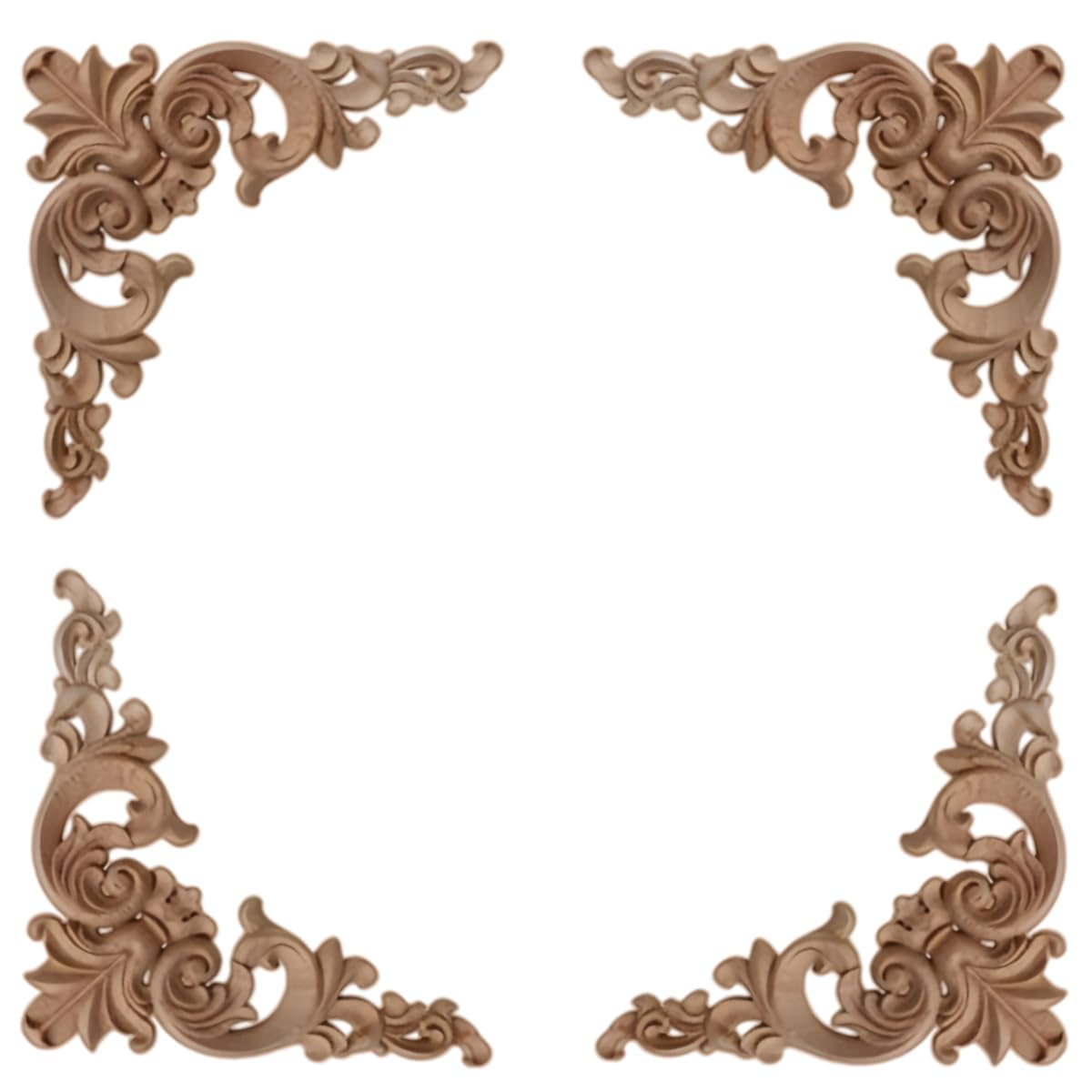 Applique In Legno Intagliato Decorazioni Angolari In Legno Massello Impiallacciato Per Mobili Letti Armadi Ecc 30 * 30cm 4 Pezzi