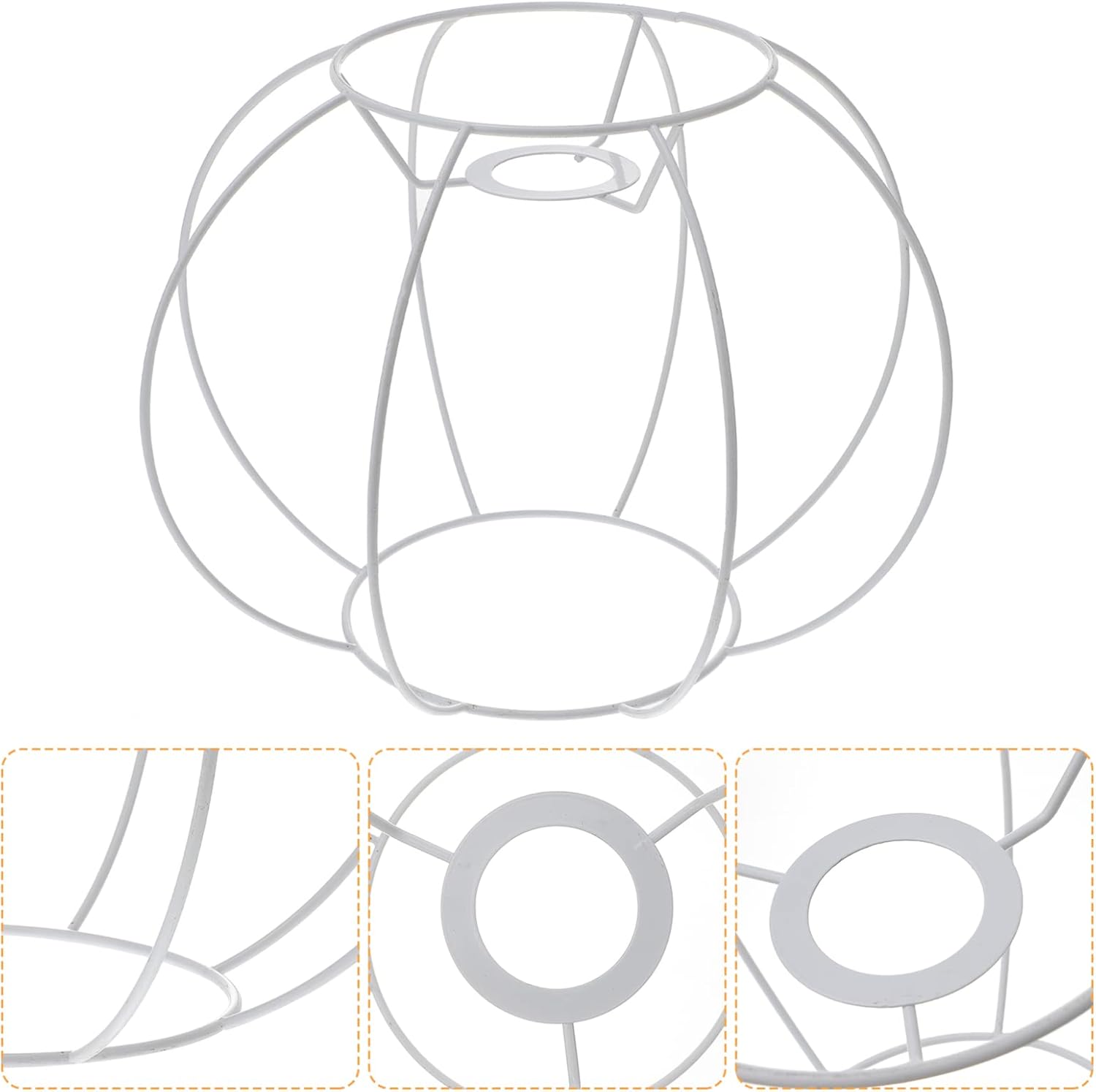 Uonlytech Lamp Holder Lampshade Wire Frame table lamp shade bracket vintage lamp shade frame metal lamp shade holder Globe Lamp Shade Decorative Light Bulb