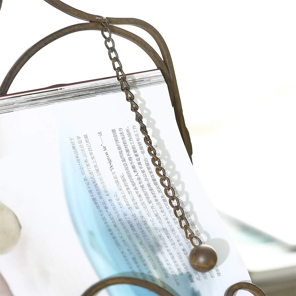 超格安価格 Brogan 金属製 料理本 レシピブックスタンド キッチン用 ヴィンテージハート形デザイン ブラウン Cougaropen Com