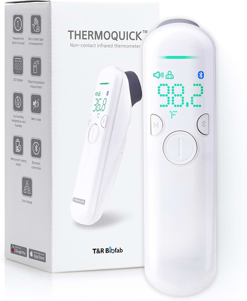 3-in-1 No Touch Forehead Thermometer - Body &amp; Room Temperature + Indoor Humidity Check | Baby Thermometer for Infants, Kids, Adults, Medical Grade, All-in-one Family Care Device