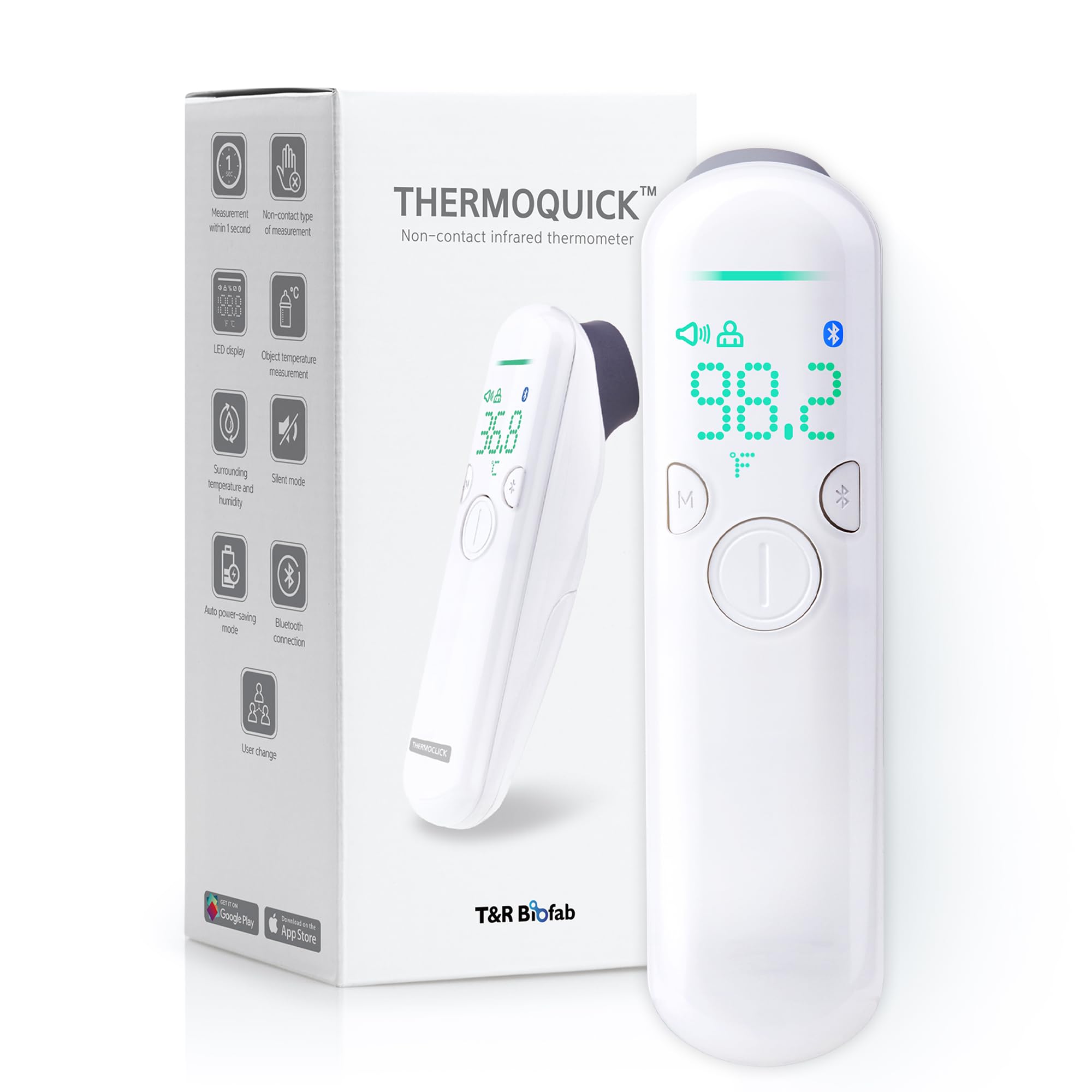 3-in-1 No Touch Forehead Thermometer - Body & Room Temperature + Indoor Humidity Check | Baby Thermometer for Infants, Kids, Adults, Medical Grade, All-in-one Family Care Device