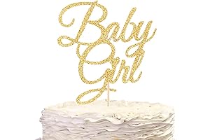 Gold Baby Cake Topper for Girl's Birthday