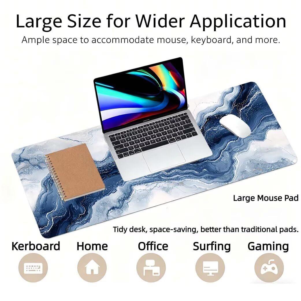 Lpfieonn Retro Großes Schreibtischunterlage, XXL Schreibtischunterlagen, Rot XXL Wasserdicht Gaming Mousepad mit Vernähter Rand und Rutschfeste Gummibasis, für Laptop/Hause/Büro 120x60cm PF-2253