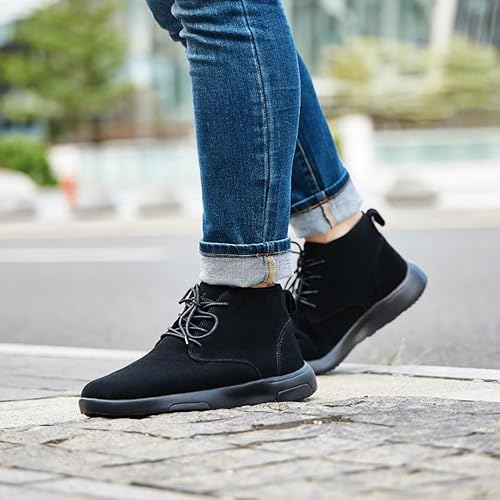 Miniatura 6 de OrthoComfoot Botas cómodas para hombre con soporte de arco, de cuero auténtico, para exteriores, zapatos Oxford para caminar para fascitis plantar,