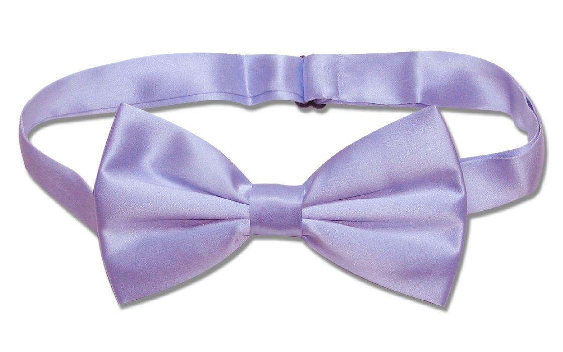 Vesuvio Napoli 100% SILK BOWTIE Solid LILAC Purple Color Men's Bow Tie for Tuxedo or Suit