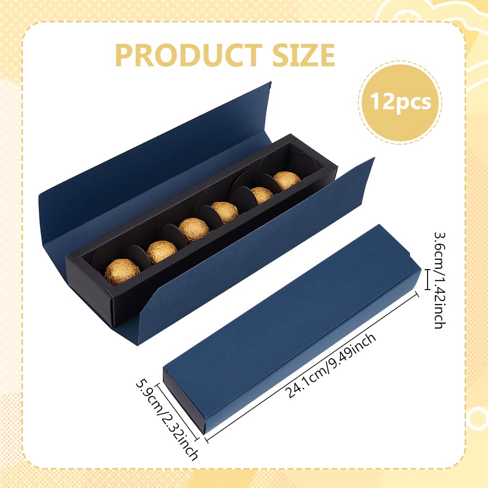 BENECREAT 12 Packungen 6 Hohlraum Geschenkverpackungsboxen, Marineblaue Geschenkboxen Zum Geburtstag, Jahrestag, Hochzeit, Party