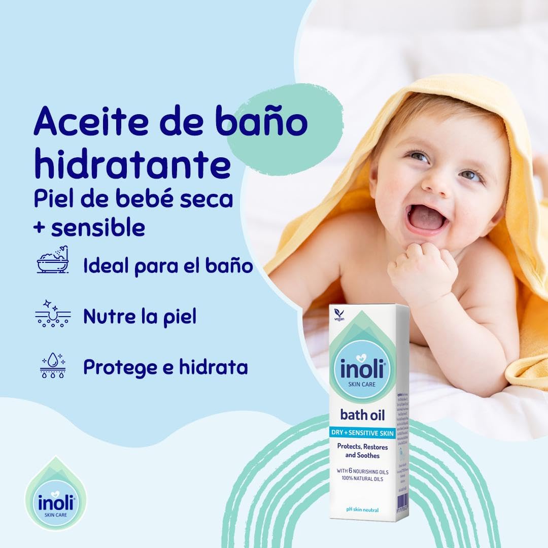Skincare – Inoli Aceite de Baño para Piel Seca y Sensible 100ml – Esenciales para Bebé