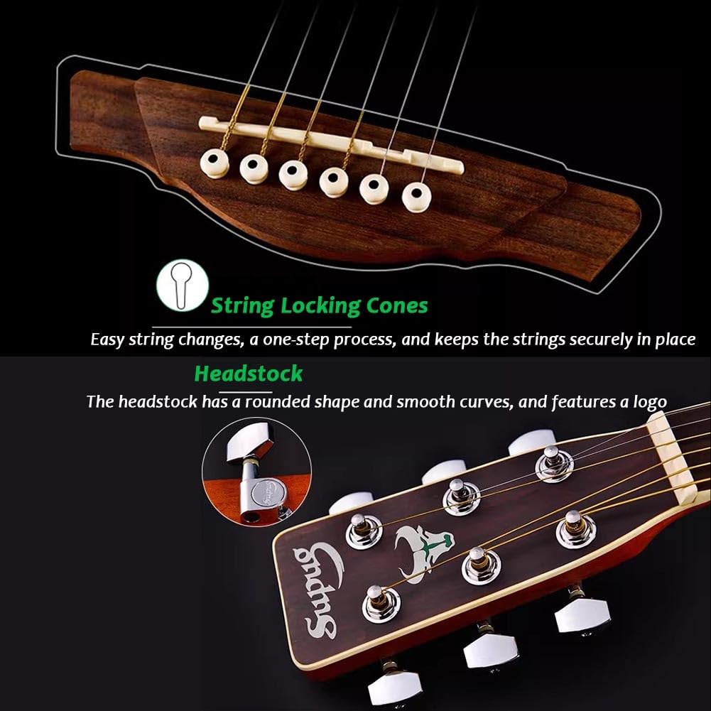 Chitarra Acustica Per Adulti Principianti, Chitarra Acustica Classica Da 41 Pollici Con Custodia Per Musicisti E Appassionati.(Blu)