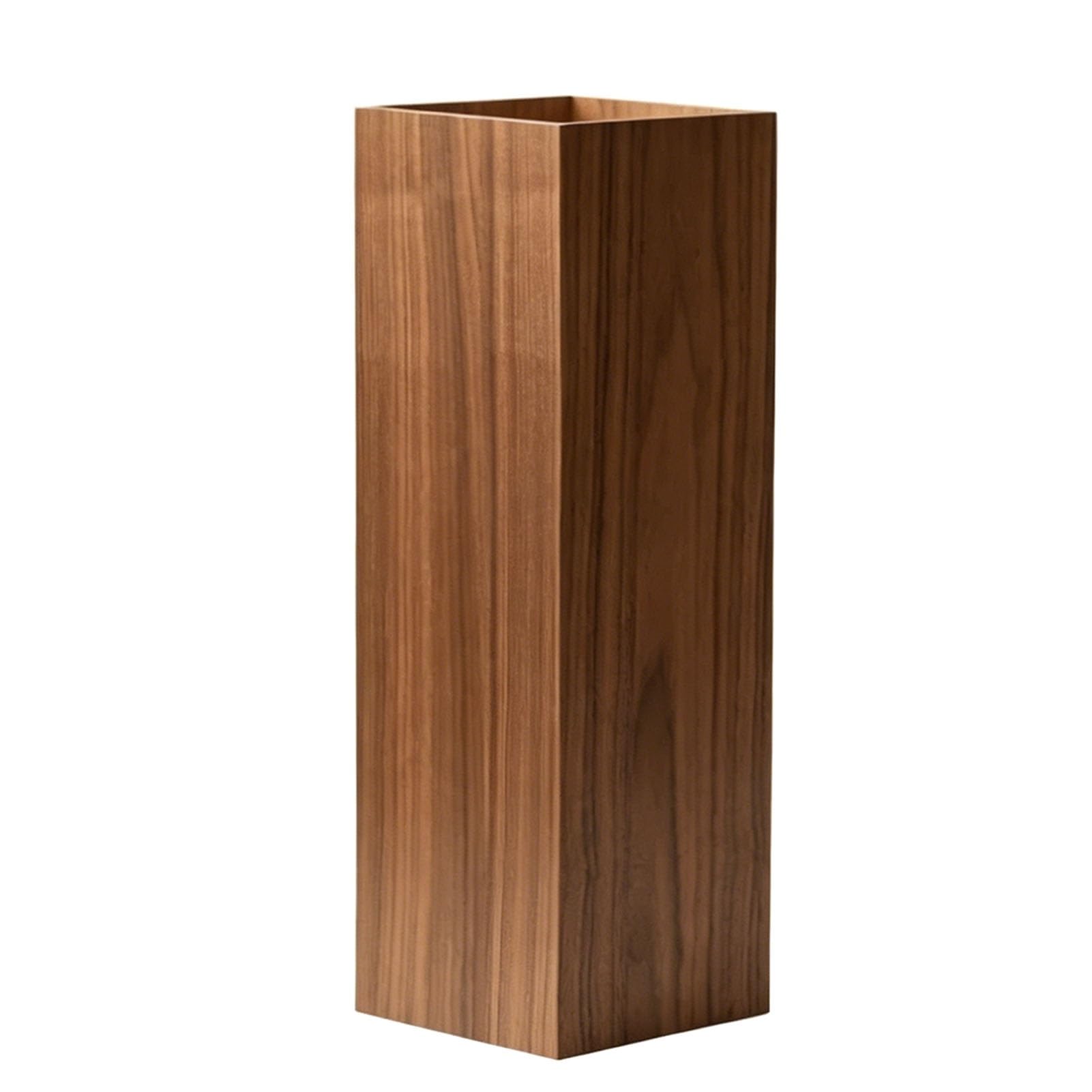 Hamankim Modern Wood Square Umbrella Stand, Freestanding Vertical Umbrella Holder for Entryway, Umbrella Storage Rack for Apartment Cafe Small Lobby Decor(Brown)