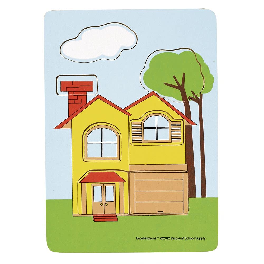 Excellerations Chunky Puzzle 8-1/8 inches L x 5-1/2 inches W with Chunky Wooden Pieces, 4-7-Piece Puzzles, Toddler, Preschool, Educational Toys and Gift, Set of 12 Puzzles, Preschool - Image 8