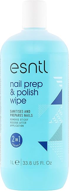ESNTL Nail Prep & Polish Wipe | 1L | Dual Purpose Formula | Prep Your Nails For Gels, Then Polish To A Salon Finish | Trusted by UK Beauty Industry