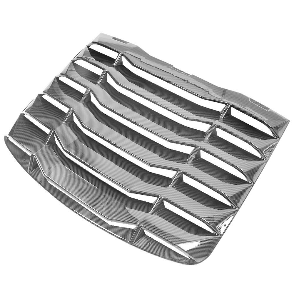 IKON MOTORSPORTS, Rear Window Louver Compatible with 2003-2008 Nissan 350Z, IKON Style ABS Plastic Carbon Fiber Print Sun Shade, 2004 2005 2006 2007