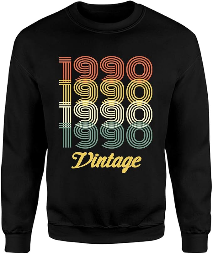 Felpa Unisex 1990 Vintage, Gadget retrò Videogiochi Anni 90, Regalo di  Coppia Ragazzo, Maglia Vintage Moda Novanta Abbigliamento, Felpa Anno di  Nascita Ragazza, Accessori Musica 90's : Amazon.it: Abbigliamento
