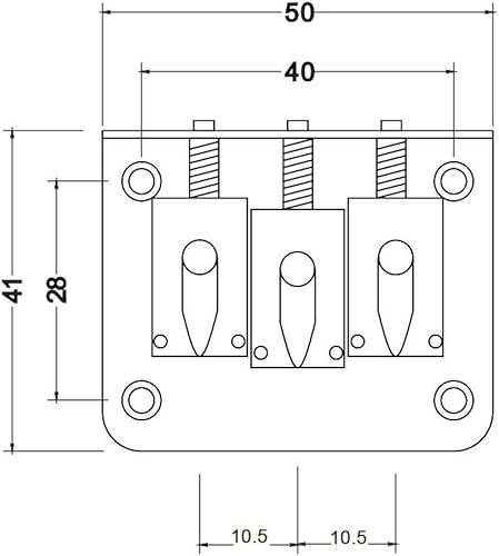 Miniatura 4 de 3-string Oro hard-tail Puente para caja de puros Guitarra & More