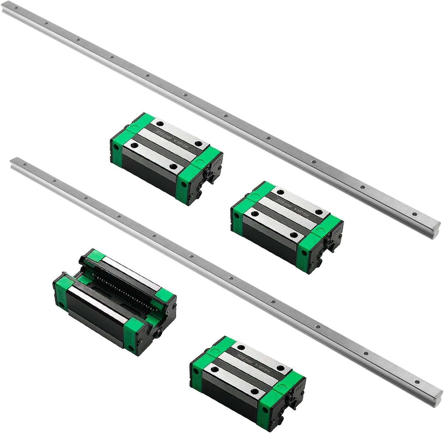 HGR20 Linear Rail Guide Set 2Pcs HGR20-1500mm Linear Rails and 4Pcs HGH20CA Sliding Block Bearing Block, Anti Rust and High Precision CNC Parts for Automated machines (59.05inch)