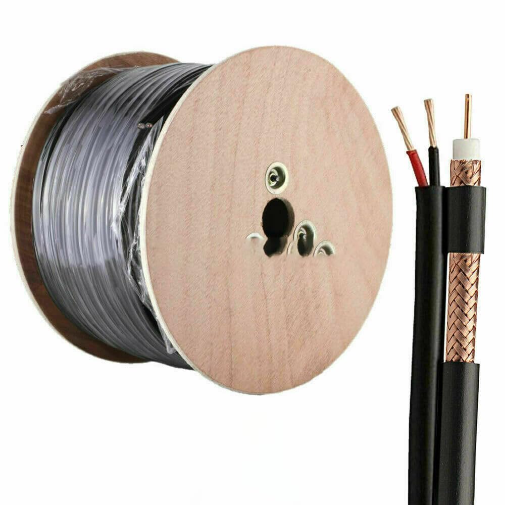 pa PACE RG59 + 2 Core Shotgun Bare Copper Video + Power Cable with CCA Power Cable 100m- Black