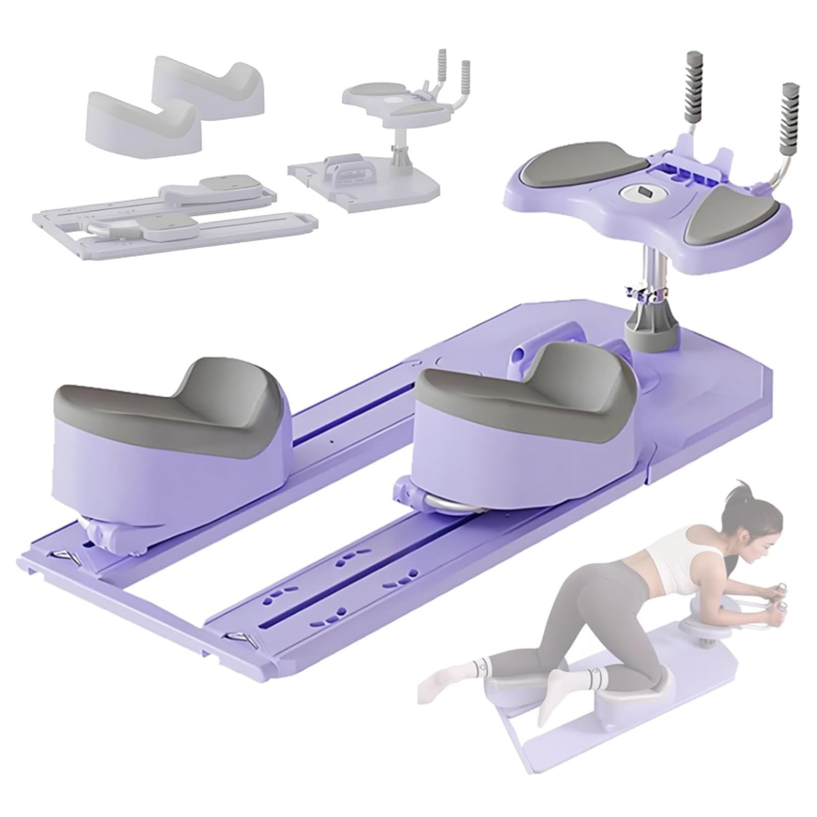 Spine Twist & Stretch Trainer Für Lendenwirbelsäule Und Rumpfmuskulatur, 3-Stufige Verstellung, Für Heimfitness, Rehabilitation, Senioren-Wellness Und Rumpfmuskulaturtraining Purple